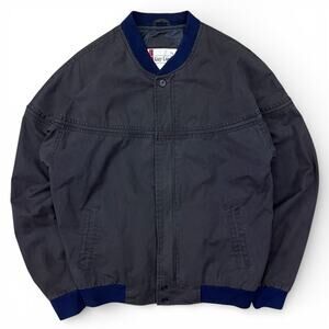 Vintage Guy Loren Black Dark Grey and Navy Bomber Jacket Harrington Southwestern